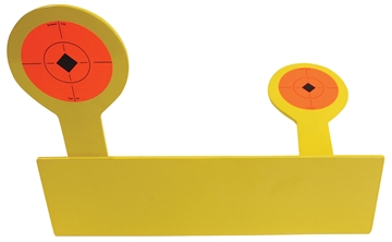 Picture of Birchwood Casey World of Targets Bushwacker Rimfire Pistol/Rifle Black/Orange AR400 Steel Circle w/Crosshair & Diamond 47522