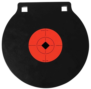Picture of Birchwood Casey World of Targets Double Hole 8" Pistol/Rifle Black/Orange AR500 Steel Circle w/Crosshair & Diamond 0.38" Thick Hanging 47604