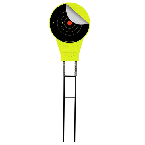 Picture of Birchwood Casey Ground Strike Belly Dancer Pistol/Rifle Metal Yellow Bullseye Illustration Impact Enhancement Motion Includes Targets 48028