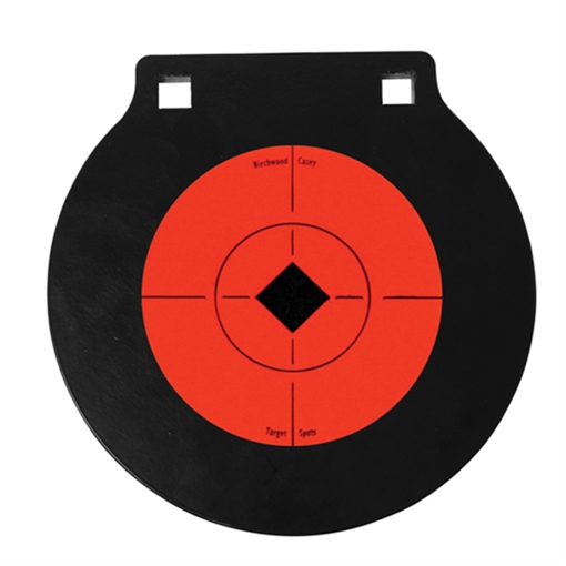 Picture of Birchwood Casey World of Targets Double Hole 6" Black/Orange AR500 Steel Circle w/Crosshair & Diamond Hanging 47608