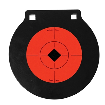 Picture of Birchwood Casey World of Targets Double Hole 6" Black/Orange AR500 Steel Circle w/Crosshair & Diamond Hanging 47608