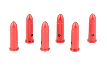Picture of Birchwood Casey DURACAP Training Rounds, 22LR, Aluminum Construction, Anodized Finish, Red, 6 Pack BC-DCTR-22LR