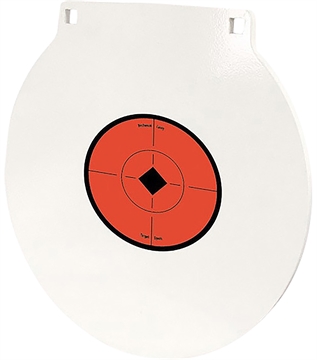 Picture of Birchwood Casey Round Steel Target Plate 10" Pistol/Rifle Black/Red/White Steel 0.38" Thick Hanging BC-RND10-38