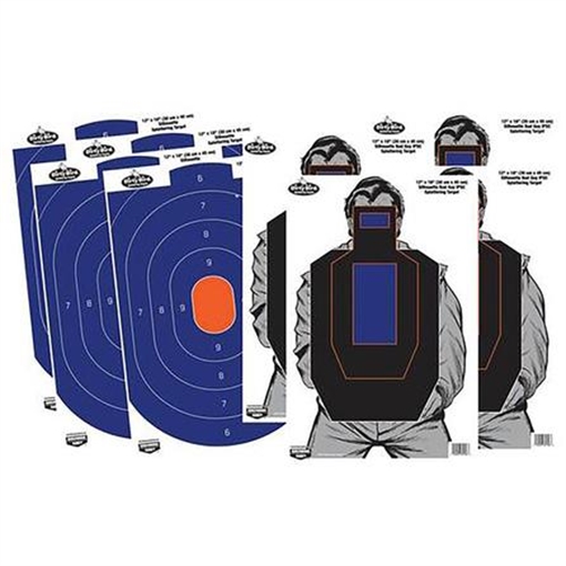 Picture of Birchwood Casey Dirty Bird Combo Target Pack 12"x18" Blue Orange Silhouette 4/ct Bad Guy 4/ct BC-35736