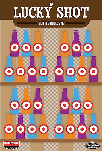 Picture of Birchwood Casey Dirty Bird Target Lucky Shot Bottles 12" x 18" 6 Pack BC-35772