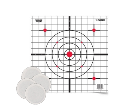 Picture of Birchwood Casey BC- EZE-Scorer Thermal Targets Thermal Sight-In Hanging Paper 12" x 12" Black/Red/White BC- 37216T