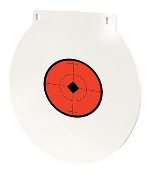 Picture of Birchwood Casey Round Steel Target Plate 10" Centerfire Rifle/Handgun Target Black/Red/White NM500 Steel Hanging RND10