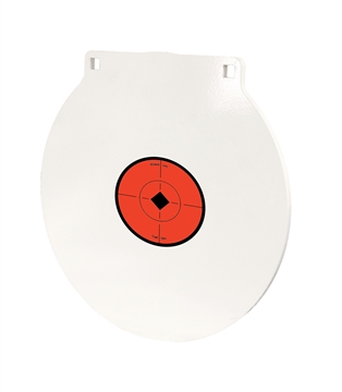 Picture of Birchwood Casey Round Steel Target Plate 12" Centerfire Rifle/Handgun Target Black/Red/White NM500 Steel Hanging RND12
