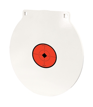 Picture of Birchwood Casey Round Steel Target Plate 15" Centerfire Rifle/Handgun Target Black/Red/White NM500 Steel Hanging RND15