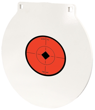 Picture of Birchwood Casey Round Steel Target Plate 6" Centerfire Rifle/Handgun Target Black/Red/White NM500 Steel Hanging RND6