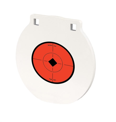 Picture of Birchwood Casey Round Steel Target Plate 8" Centerfire Rifle/Handgun Target Black/Red/White NM500 Steel Hanging RND8