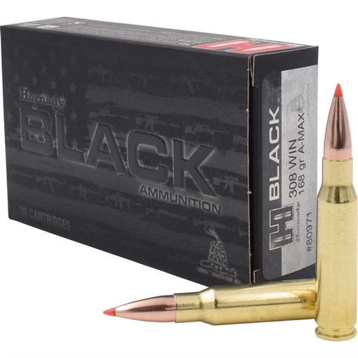 Picture of BLACK® 308 WINCHESTER A-MAX® POLYMER TIPPED RIFLE AMMO 105002854 -