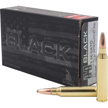Picture of BLACK 5.56 NATO INTERLOCK HD SBR JACKETED SOFT POINT RIFLE AMMO 105002857 -