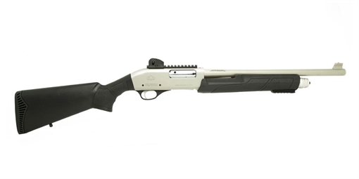 Picture of BLACK ACES TACTICAL PRO SERIES X SGP 12GA 18.5IN BBL BS SILVER BLK SYN STK AND FE 4RD CHOKES CASE BATPSXPSW