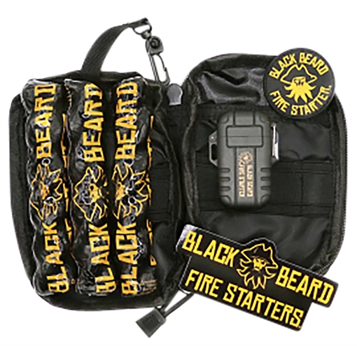 Picture of Black Beard Fire Starters Ultimate Fire Kit Black Includes Ferro Rod/Plasma Arc Lighter/Organizer Case/Fire Starters/Decal SKB