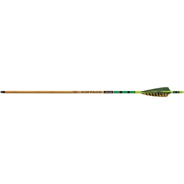 Picture of Black Eagle Black Eagle Vintage Traditional Arrows .005 600 Green/Yellow Feathers 6 pk. 327