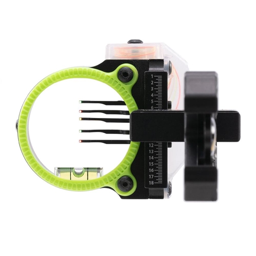 Picture of Black Gold Rush Archery Sight 5 .019 Pins 4" Dovetail with 3rd Axis Micro .019 RH Black FPRU5DTR