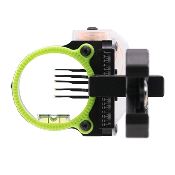 Picture of Black Gold Rush Archery Sight 5 .019 Pins 4" Dovetail with 3rd Axis Micro .019 RH Black FPRU5DTR