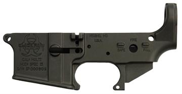 Picture of Black Rain Spec15 Forged Lower Multi-Caliber 7075-T6 Aluminum Black Anodized for AR-Platform BROSPEC15LR