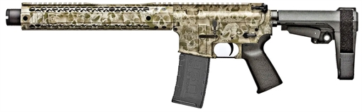 Picture of BLACK RAIN CRYPT HGA 300BLK 10.5IN BBL GREEN ANODIZED SKULLS 30RD MAG SBA3 BRACE BROCRYPT300BLKPGRNSBA3