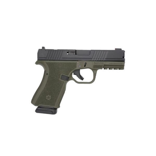Picture of Black Rain Ordnance Frontline, Striker Fired, Semi-automatic, Compact, Polymer Frame Pistol, 9MM, 4" Barrel, Cerakote Finish, Olive Drab Green Frame, Black Slide, Optic Cut for RMR, AmeriGlo Tritium Front Sight, Black Rear, 15 Rounds BRO-FL-9MM-OD-BLK FL9MMODBLK