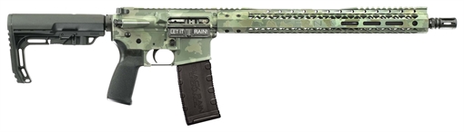 Picture of Black Rain Ordnance Spec15 5.56x45mm NATO 16" 30+1, Jungle Camo Cerakote, Black MFT Minimalist Stock & Grip BROSSCAMOJUNGLE
