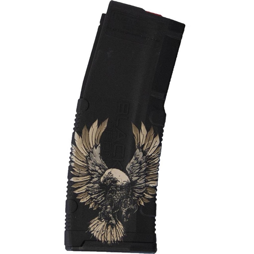 Picture of BLACK RAIN LASER ETCHED MAGAZINES 30RD AMERICAN FLAG EAGLE BRO-MAG30-EAGLEFLAG BROMG30EGLFLG