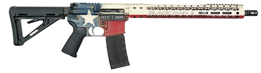 Picture of Black Rain Ordnance Spec 15+ Patriot 5.56x45mm NATO 30+1 16", Texas Flag, 15" Slim M-LOK, Magpul Grip/Carbine Stock BROPATTEXAS