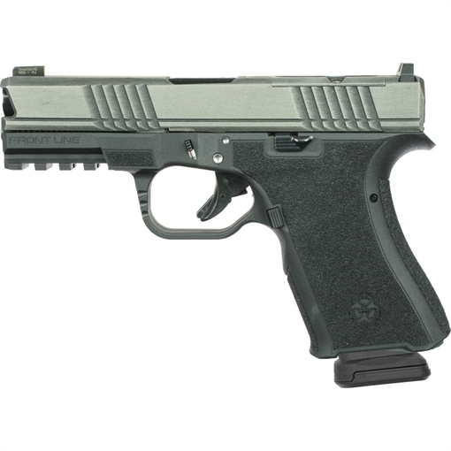 Picture of Black Rain Ordnance Black Rain Ordnance Frontline Pistol 9mm 4 in. Black/Gun Metal Grey Battleworn 15 rd. BRO-FL-25011501