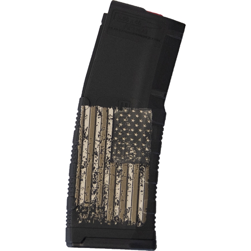 Picture of Black Rain Ordnance Magazine 30rd 223 Rem/5.56x45mm NATO American Flag Engraving Fits AR-15/M16/M4 MAG30AMFLAG