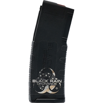 Picture of BLACK RAIN LASER ETCHED MAGAZINES 30RD BLACK RAIN LOGO FLAG BRO-MAG30-BRLOGO-FLAG 697067864067