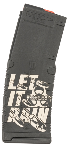 Picture of Black Rain Ordnance Magazine 30rd 223 Rem/5.56 NATO Let It Rain Bullet Engraving Fits AR-15 Platform MAG30LETITRAINB