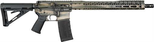 Picture of Black Rain Ordnance Spec+, Semi-automatic Rifle, AR, 223 Remington/556NATO, 16" Chrome-Moly Barrel, Cerakote Finish, Flat Dark Earth/Olive Drab Green Flag, 15" Free Float M-LOK Handguard, Magpul Pistol Grip, Magpul Stock, Black, 30 Rounds, 1 Magazine BRO-PAT-FDE-OD