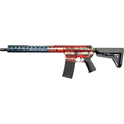 Picture of Black Rain Ordnance Spec+ Patriot Rifle 5.56mm 30rd Magazine 16" Barrel Old Glory "We the People" Finish BRO-PAT-OLDGLORY-WTP