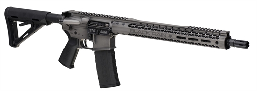 Picture of Black Rain Ordnance We The People, Semi-automatic Rifle, AR, 223 Remington/556NATO, 16" Chrome-Moly Barrel, Cerakote Finish, Titanium Battleworn (Gray), 15" Free Float M-LOK Handguard, Magpul MOE Stock, 30 Rounds, 1 Magazine BRO-WTP-TB WTPTB