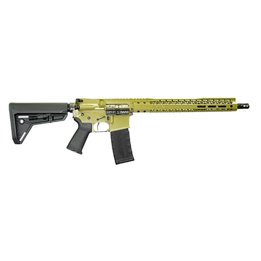 Picture of Black Rain Ordnance Spec 15+ SSP 5.56x45mm NATO 30+1 16", Bazooka Green, 15" Slim M-LOK, Magpul Grip/Carbine Stock BROSSPBG