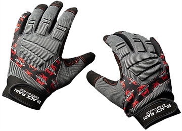 Picture of Black Rain Ordnance Tactical Gloves Black/Gray/Red Small Velcro TACTGLOVEGRY/BLK/RD