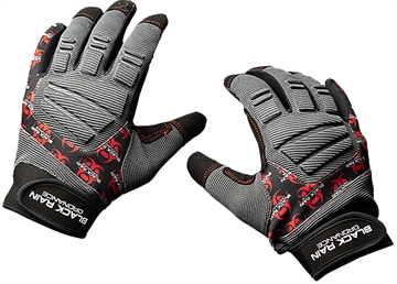 Picture of Black Rain Ordnance Tactical Gloves Black/Gray/Red Large Velcro TACTGLOVEGRY/BLK/RDL