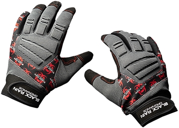 Picture of Black Rain Ordnance Tactical Gloves Black/Gray/Red XL Velcro TACTGLOVEGRY/BLK/RDXL