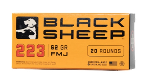 Picture of BLACK SHEEP .223 REM 62 GRAIN FMJ 20RD BOX 50 BOXES/CASE 22362GFMJ1000