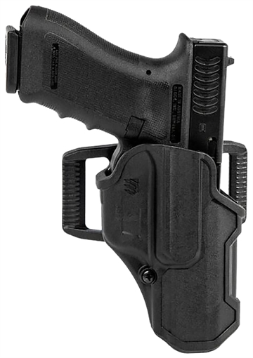 Picture of Blackhawk T-Series L2C Non-Light Bearing OWB Black Polymer Belt Slide Compatible w/Glock 17/22/31/34/41/47 Right Hand 410700BKR