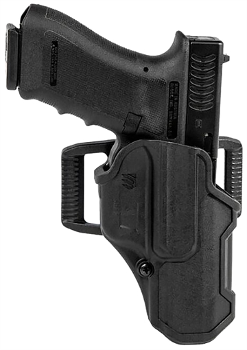 Picture of Blackhawk T-Series L2C Non-Light Bearing OWB Black Polymer Belt Clip Compatible w/Glock 43/43X/Kahr PM Includes Belt Loops Right Hand 410768BKR