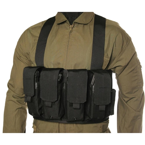 Picture of Blackhawk Chest Magazine Pouch M16/M4 for 8 Rifle Magazines and 2 Handgun Mags Black 55CP01BKA
