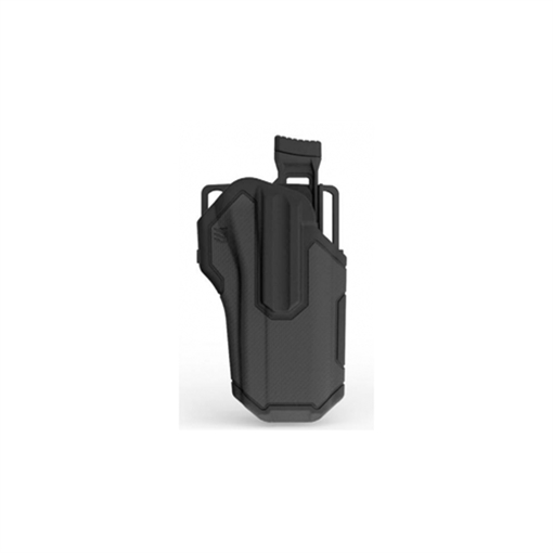 Picture of BLACKHAWK Omnivore L2 Multi-Fit Holster, Fits More Than 150 Styles of Semi-Automatic Handguns with Surefire X300A/X300, Thumb Activated Active Retention Mechanism, Level 2 Retention, Right Hand, Black 419001BBR