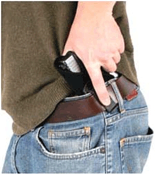 Picture of Blackhawk Inside The Pants IWB Size 08 Black Suede Belt Clip Fits Small Frame 5rd Revolver Fits 2" Barrel Left Hand 73IP08BKL