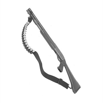 Picture of Blackhawk Shotgun Shell Sling Black Nylon Webbing 2" Wide Shell Loops Adjustable Two-Point Design 43SS15BK