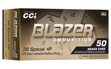 Picture of CCI Blazer Brass Handgun Ammunition .38 Spl(+S) 125gr JHP 970 fps 50/ct 5338