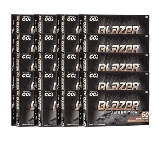 Picture of BLAZER BRASS 9MM LUGER HANDGUN AMMO 105002705 -