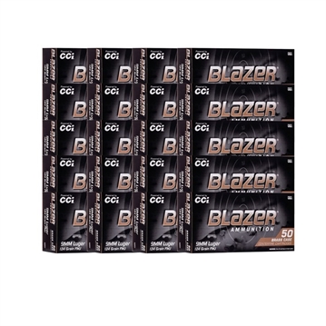Picture of BLAZER BRASS 9MM LUGER HANDGUN AMMO 105002704 -