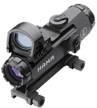 Picture of BLEMISHED Leupold Mark 4 HAMR Rifle Scope with DeltaPoint (Incl. Flat Top Mount) - 4x24mm Illum. CM-R2 & 3.5 MOA 32' 2.7" Matte 114488B